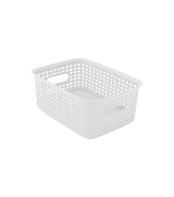 White and Navy Blue 6 Packs Ucake Plastic Storage Baskets